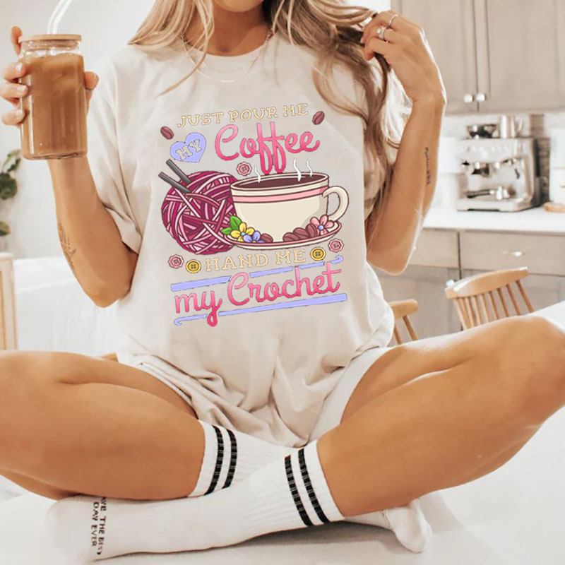 Crocheting Crochet Coffee Washed Tshirt