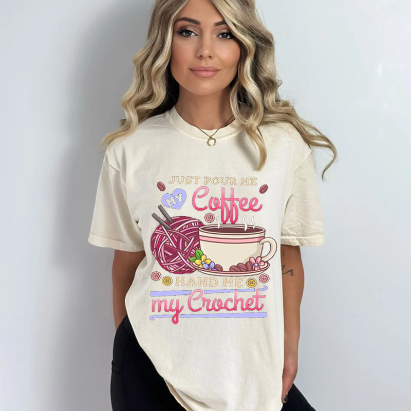 Crocheting Crochet Coffee Washed Tshirt