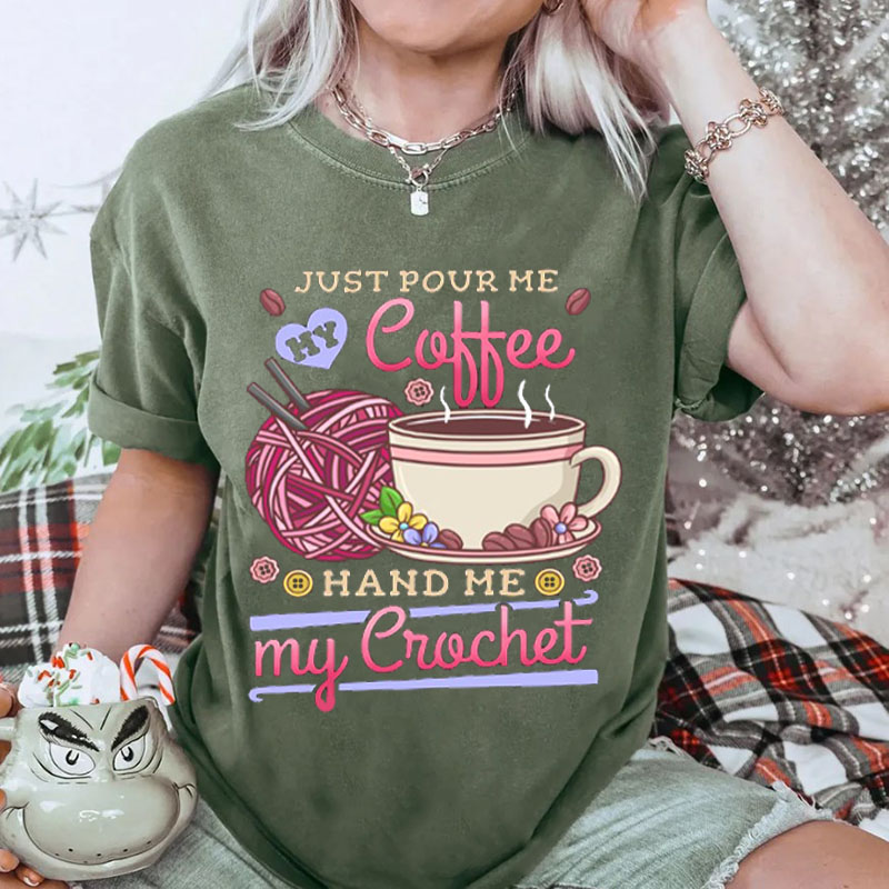 Crocheting Crochet Coffee Washed Tshirt