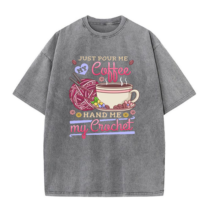 Crocheting Crochet Coffee Washed Tshirt