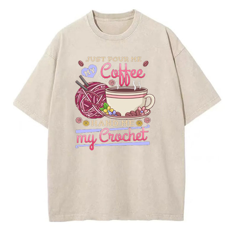 Crocheting Crochet Coffee Washed Tshirt