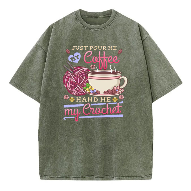 Crocheting Crochet Coffee Washed Tshirt