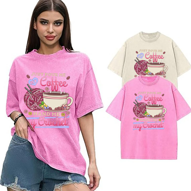 Crocheting Crochet Coffee Washed Tshirt