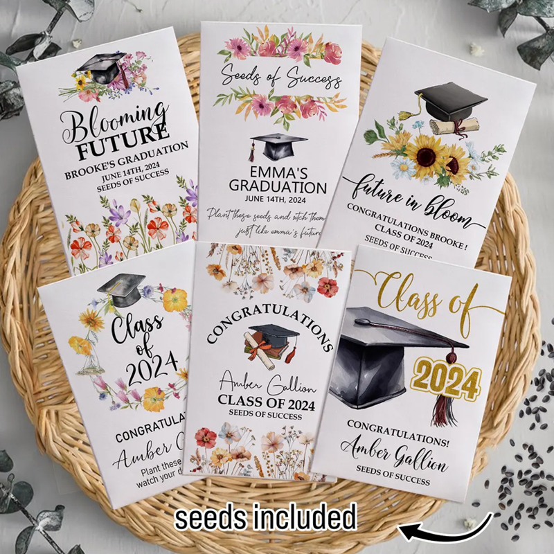 Graduation Eco-Friendly Wildflowers Seed Packets Graduation Party Favors 