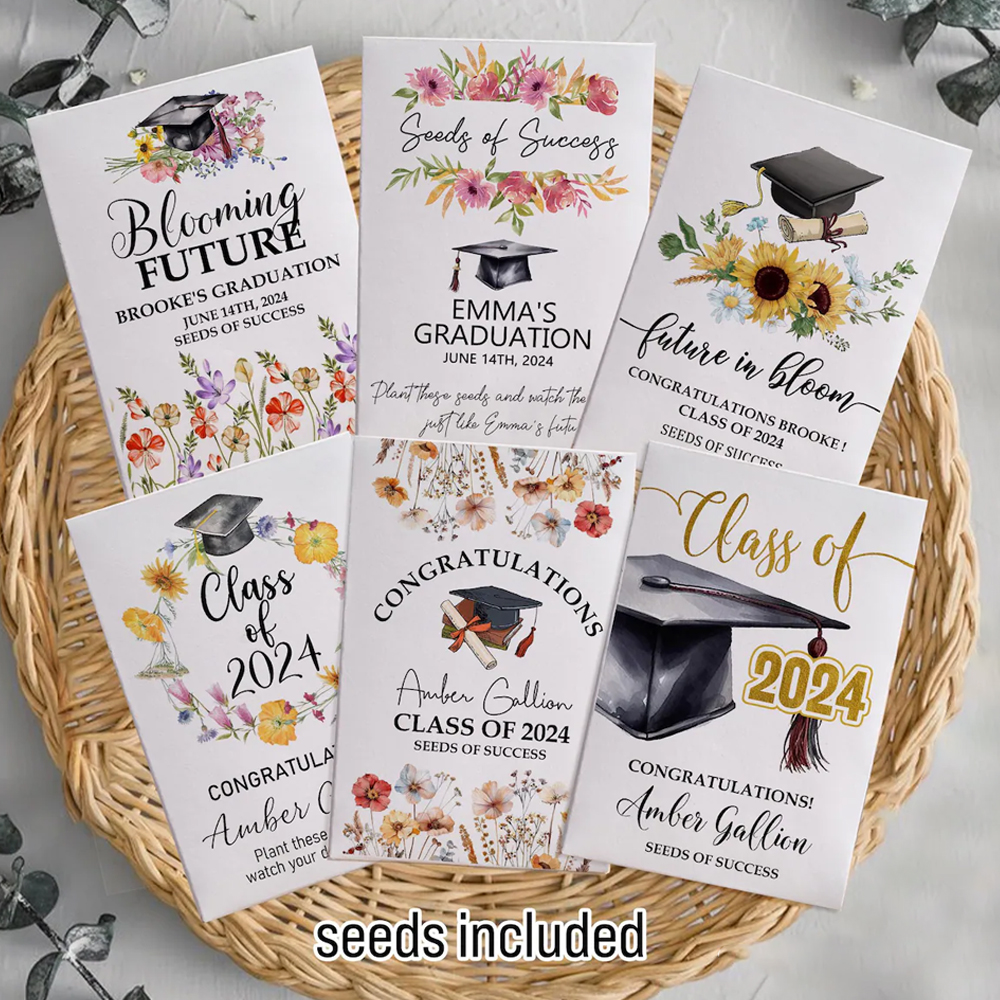 Graduation Eco-Friendly Wildflowers Seed Packets Graduation Party Favors 