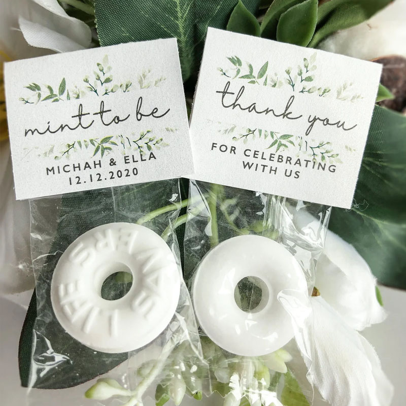 Greenery Lifesaver Wedding Mint Party Favor