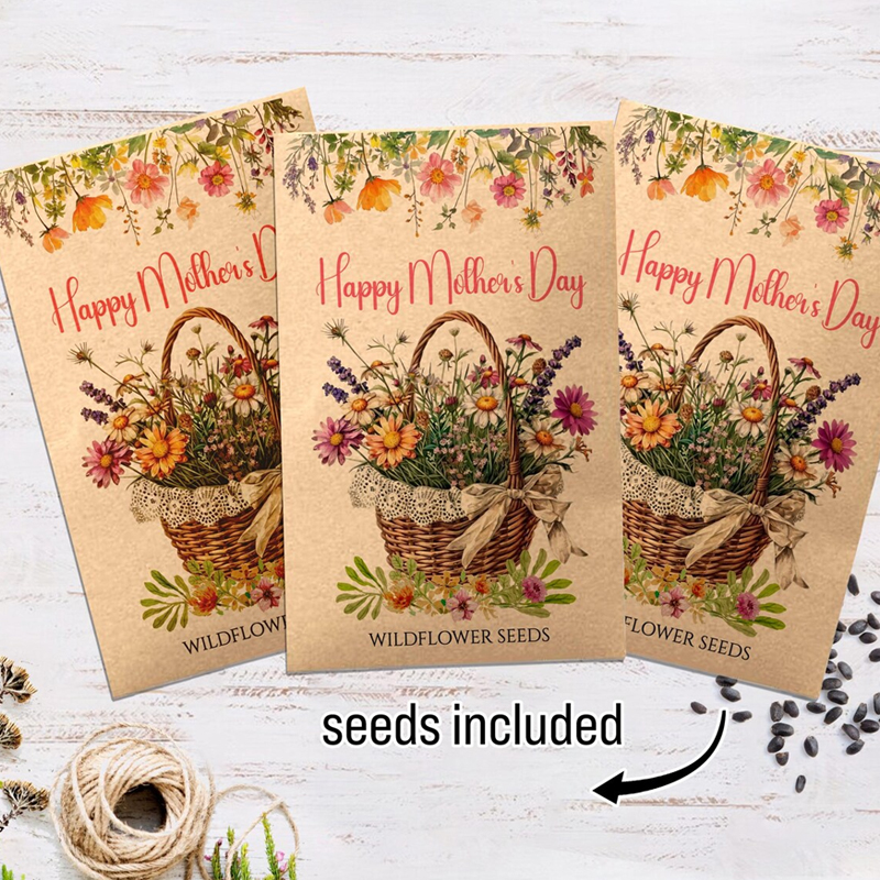 Happy Mothers Day Seed Packet Gift Wildflower Seed Packet Gift