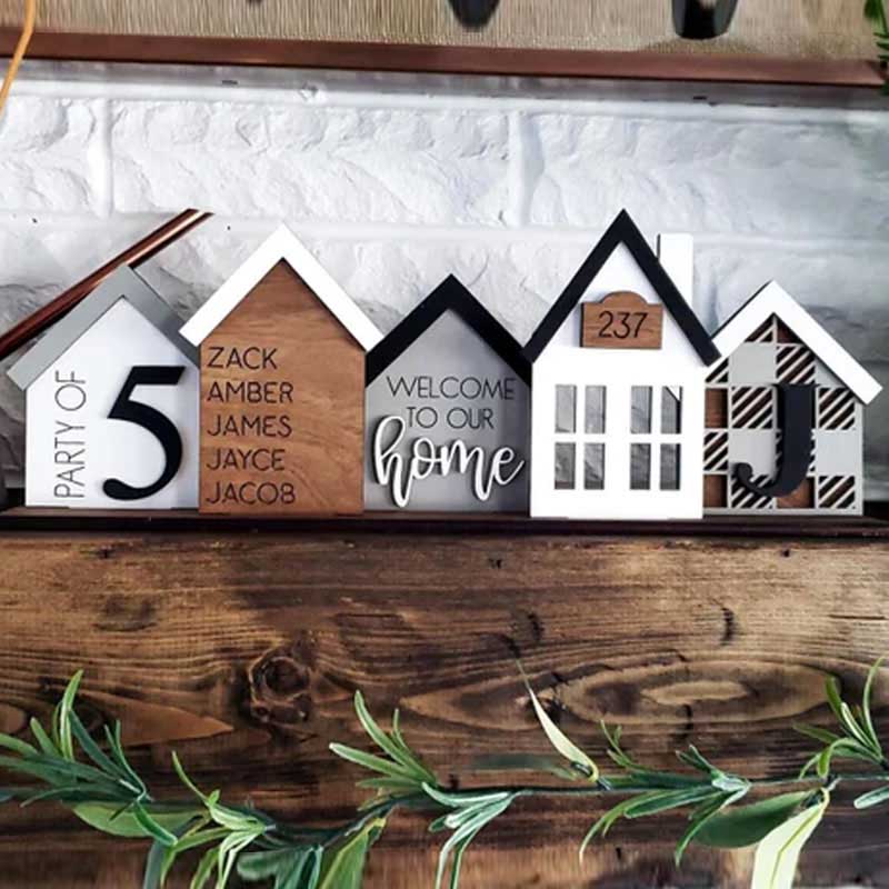 Personalized Family Sign, Custom Standing House Centerpiece