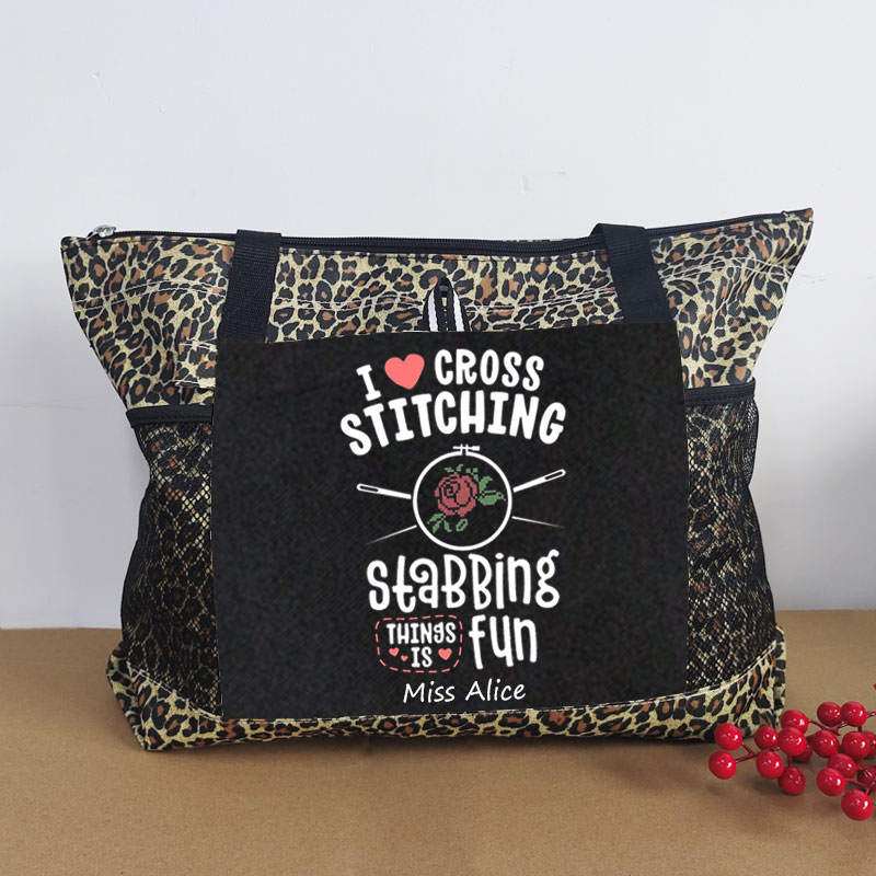 I Love Cross Stitching Because Stabbing Things Is Fun Tote Bag