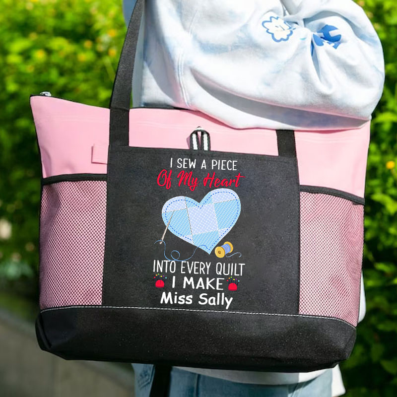 I Sew A Piece Of My Heart Into Every Quilt I Make Tote Bag