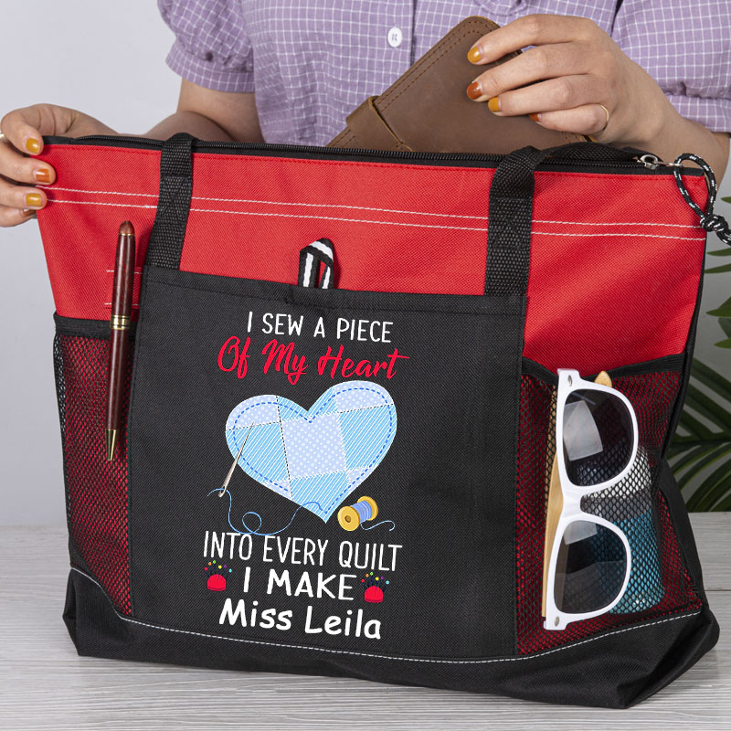 I Sew A Piece Of My Heart Into Every Quilt I Make Tote Bag