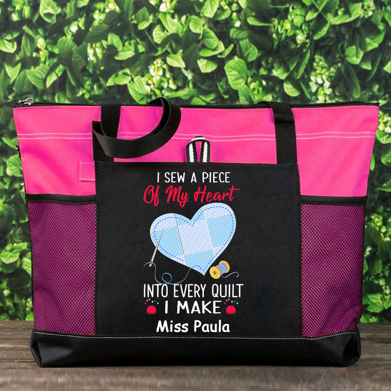 I Sew A Piece Of My Heart Into Every Quilt I Make Tote Bag
