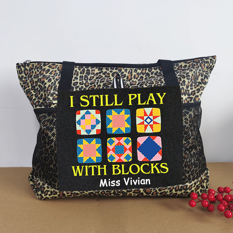 I Still Play With Blocks Quilt Tote Bag