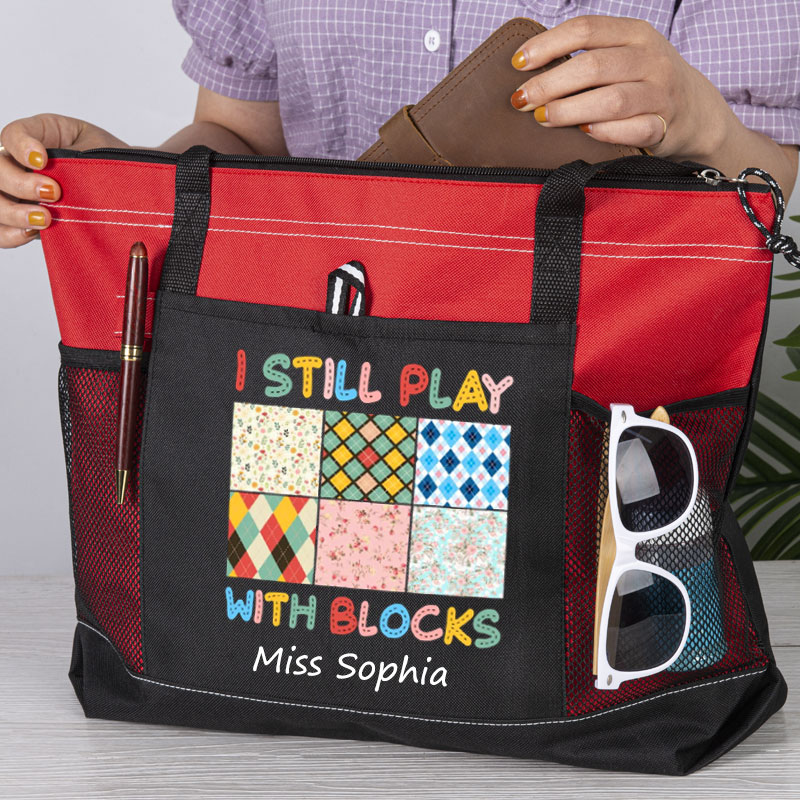 I Still Play With Blocks Quilt sewing Lover Tote Bag