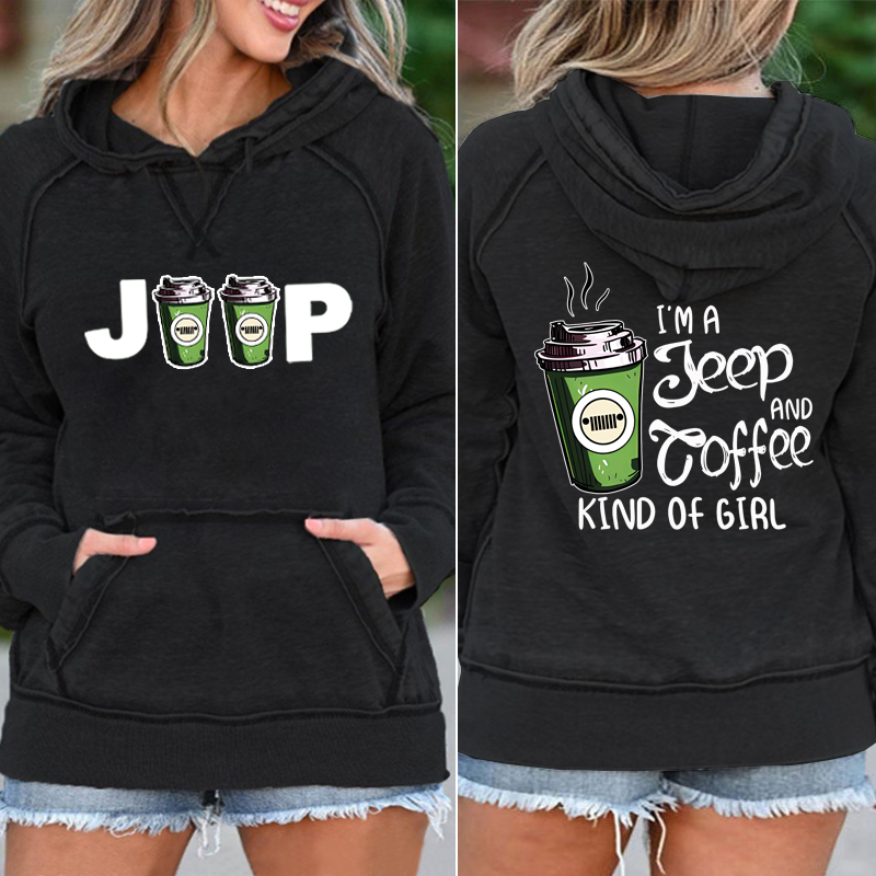 I’m A Jeep And Coffee Kind Of Girl Jeep Lover Pocket Hoodie