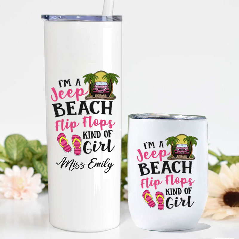 I’m A Jeep Beach Flip Flops Kind Of Girl - 20oz Tumbler