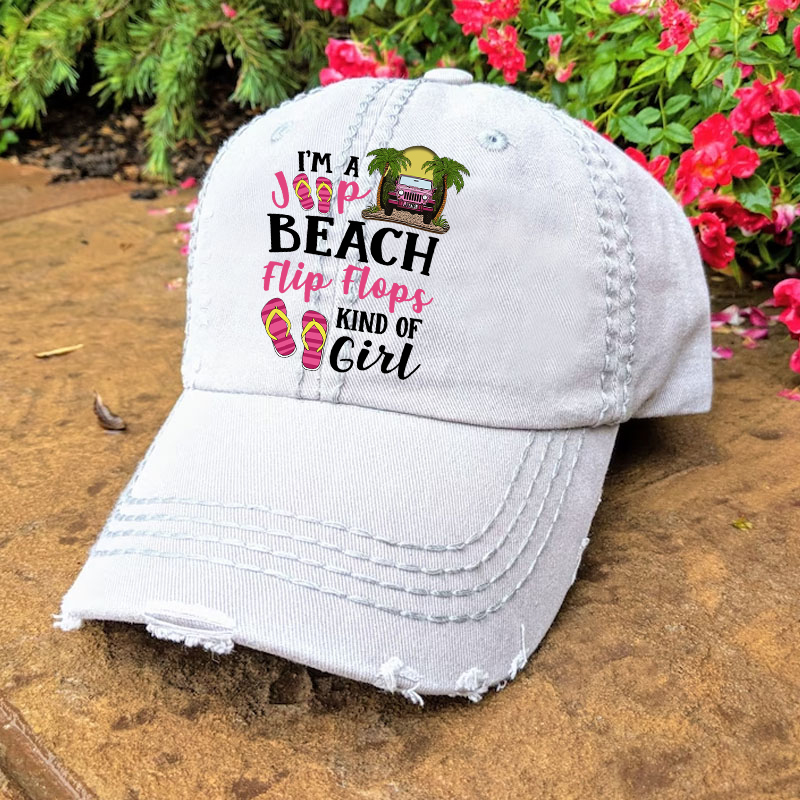 I’m A Jp Beach Flip Flops Kind Of Girl Baseball Cap