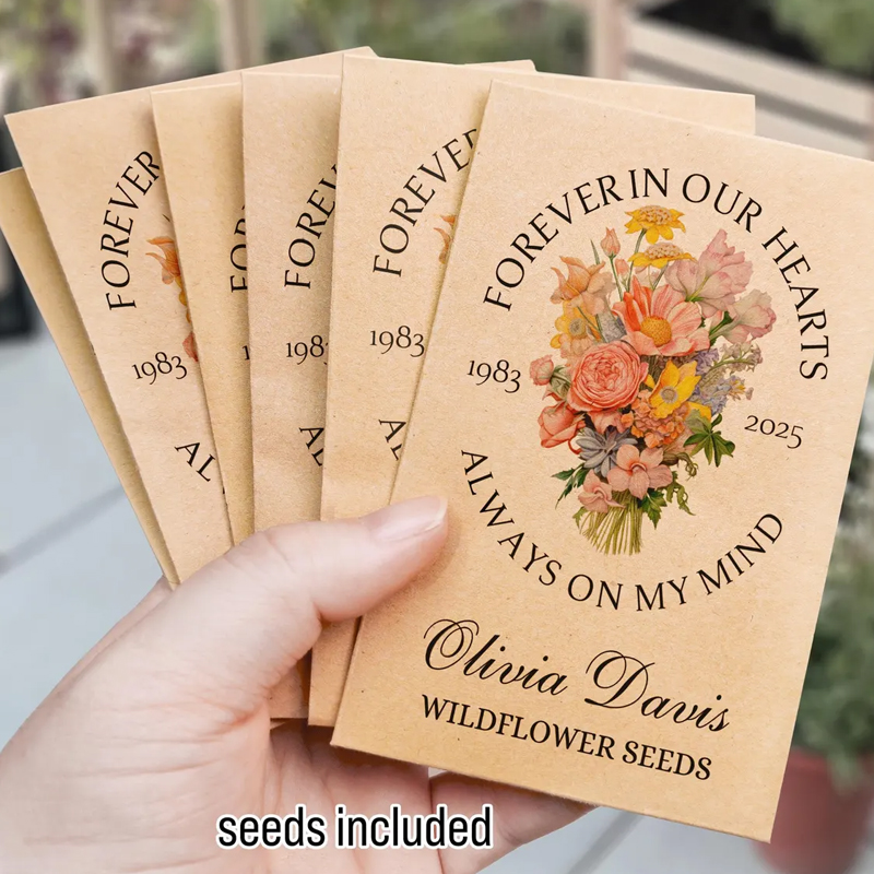 In Loving Memory Wildflower Seed Packet Eco-Friendly Funeral Favors