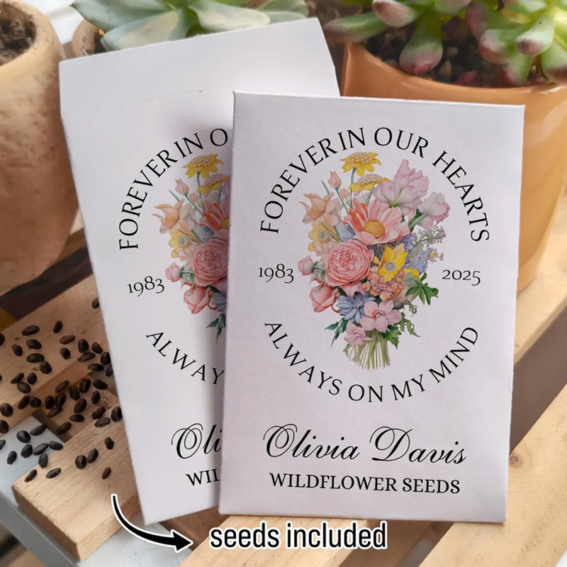In Loving Memory Wildflower Seed Packet Eco-Friendly Funeral Favors