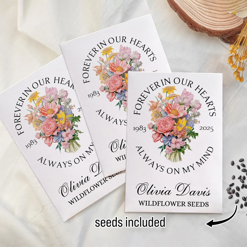 In Loving Memory Wildflower Seed Packet Eco-Friendly Funeral Favors