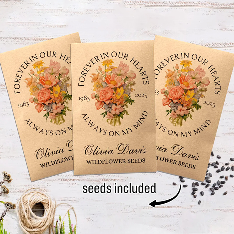 In Loving Memory Wildflower Seed Packet Eco-Friendly Funeral Favors