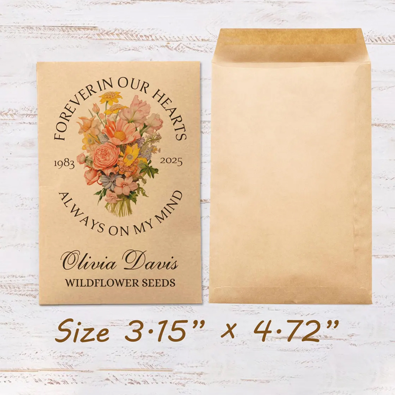 In Loving Memory Wildflower Seed Packet Eco-Friendly Funeral Favors