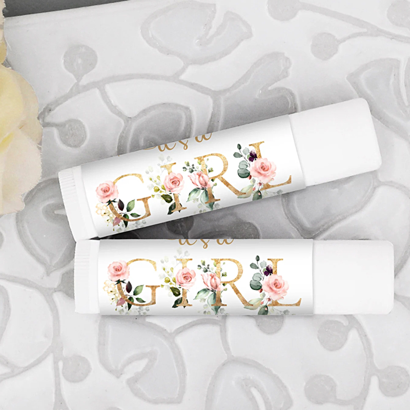 It's A Girl Baby Shower Favors Personalized Lip Balm Favors