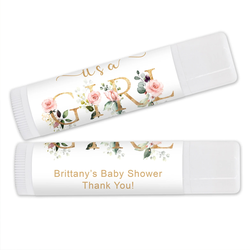 It's A Girl Baby Shower Favors Personalized Lip Balm Favors