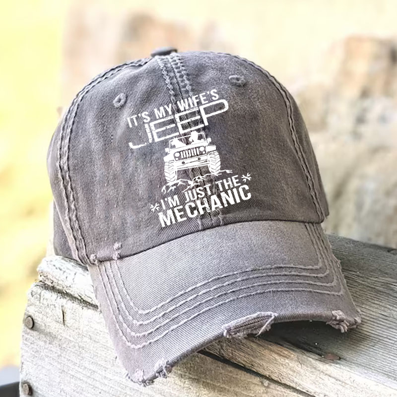 It’s My Wife’s Jeep I’m Just The Mechanic Baseball Cap For Men