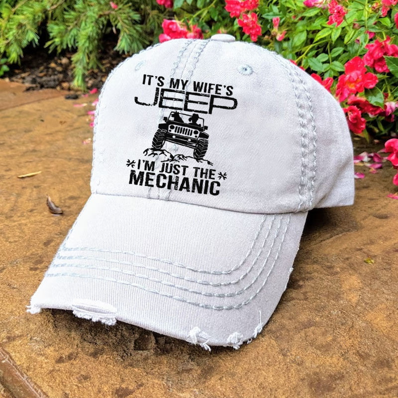 It’s My Wife’s Jeep I’m Just The Mechanic Baseball Cap For Men