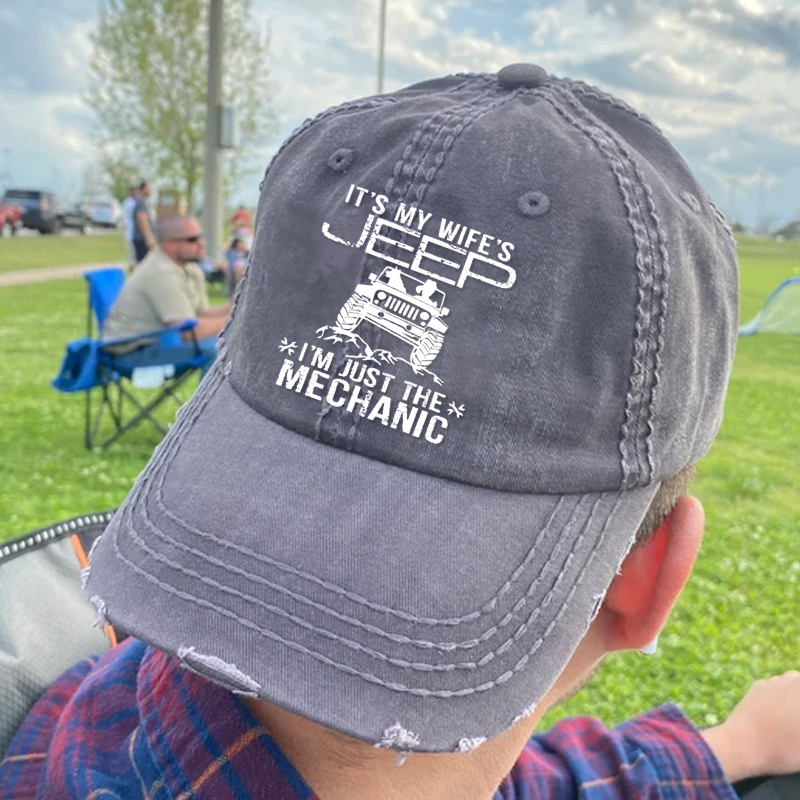 It’s My Wife’s Jeep I’m Just The Mechanic Baseball Cap For Men