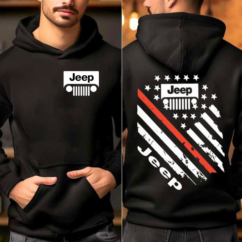 Jeep Slogan Pays Flag Oversized Hoodie
