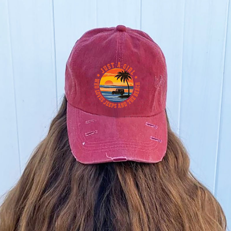 Jeep Girl Hat - likes jeeps, the beach, and sunsets
