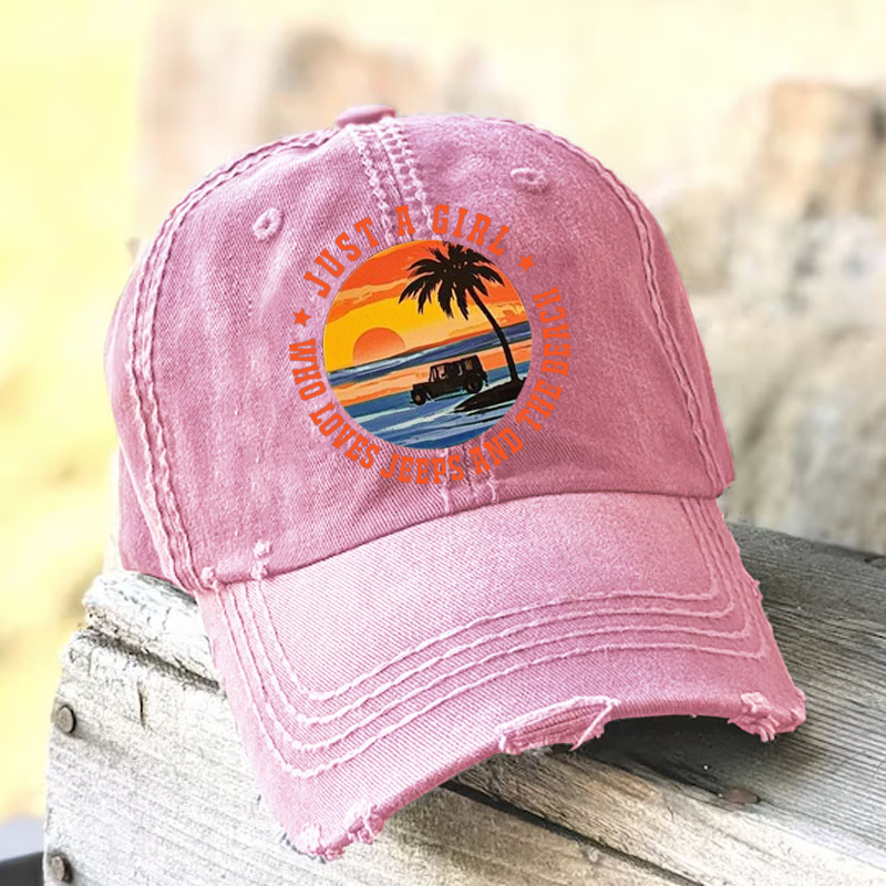 Jeep Girl Hat - likes jeeps, the beach, and sunsets
