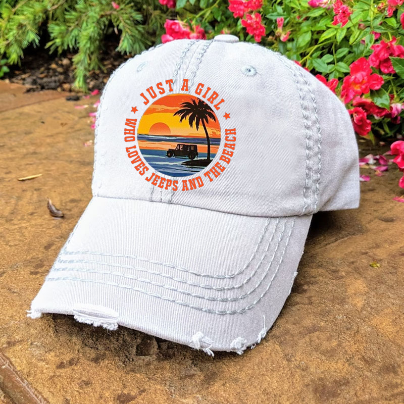 Jeep Girl Hat - likes jeeps, the beach, and sunsets