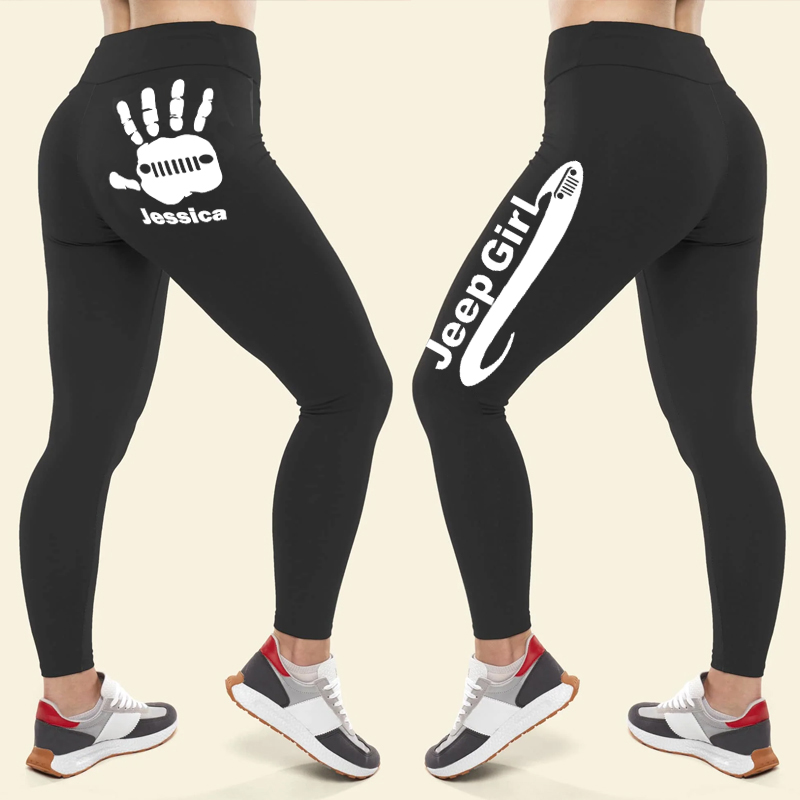 Jeep Girl Leggings Custom Name Jeep Lover Gift