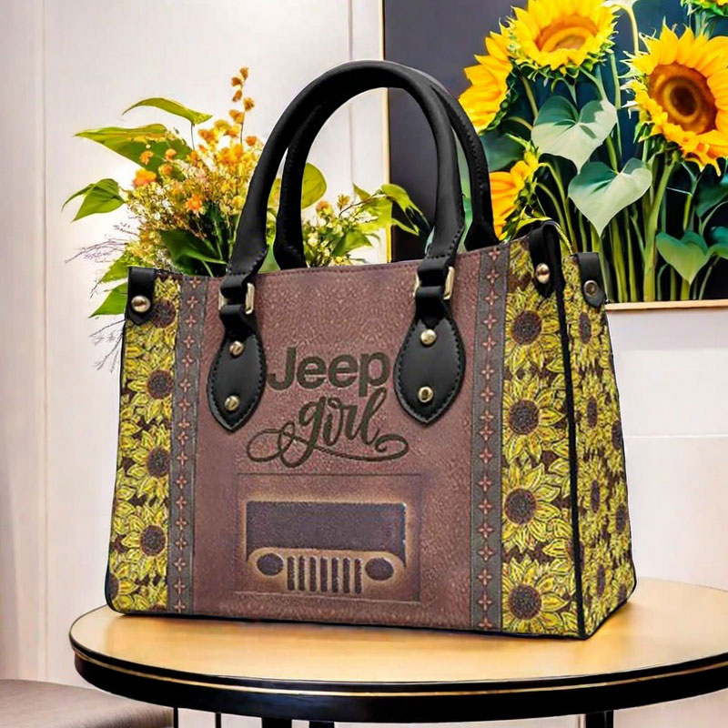 Jeep Girl Sunflower Car Leather Handbag