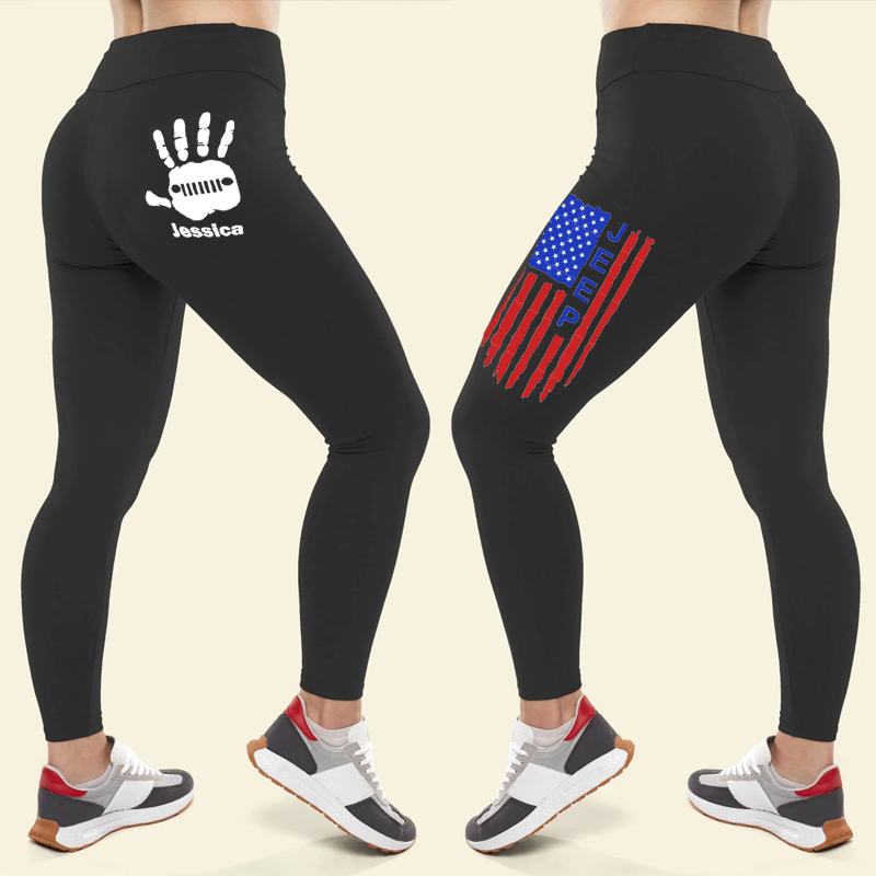 Jeep USA Flag Custom Leggings