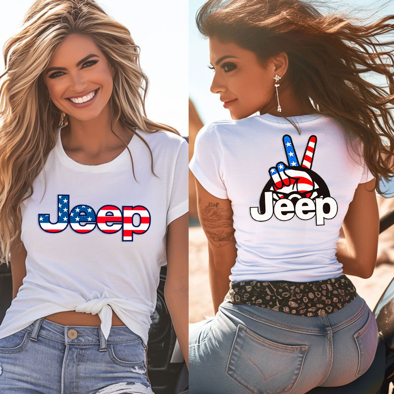 Jeep Wave Usa Flag T-shirt