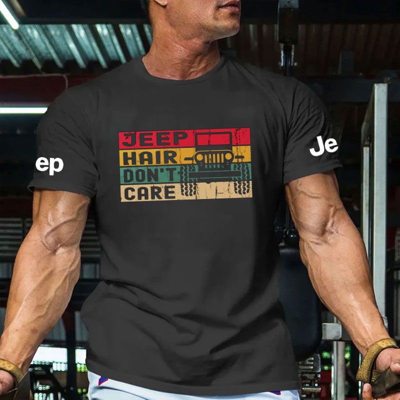 Jp Hair Don't Care Vintage Jp Retro  Men's Tshirt