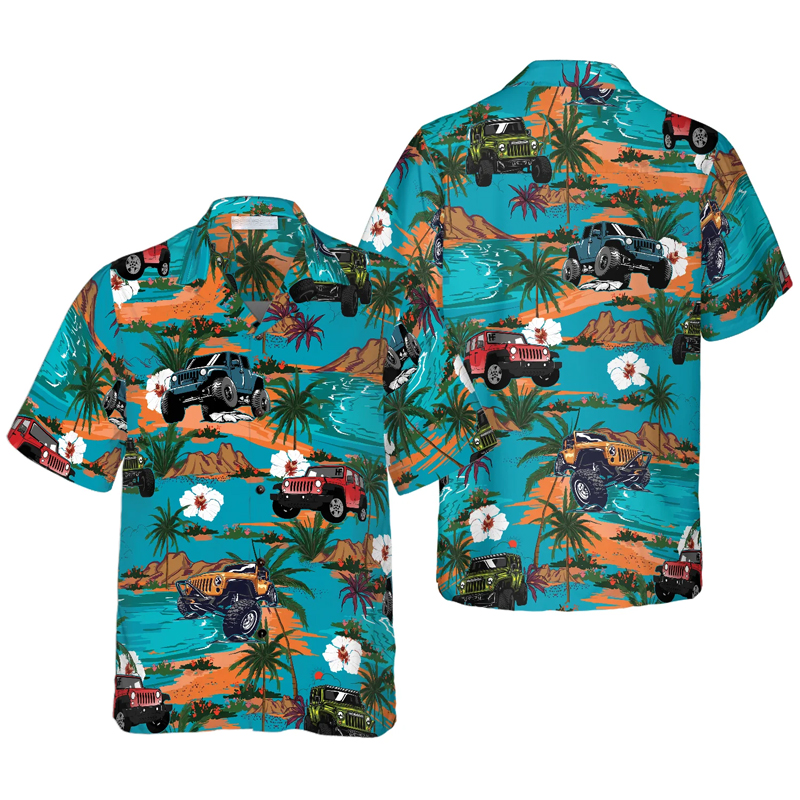 Jp Car Retro Summer Hawaiian Shirt