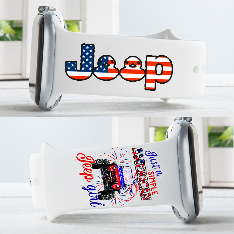 Just A Girl Simple American Girl and 4th of July JP Duck Apple Watch Band