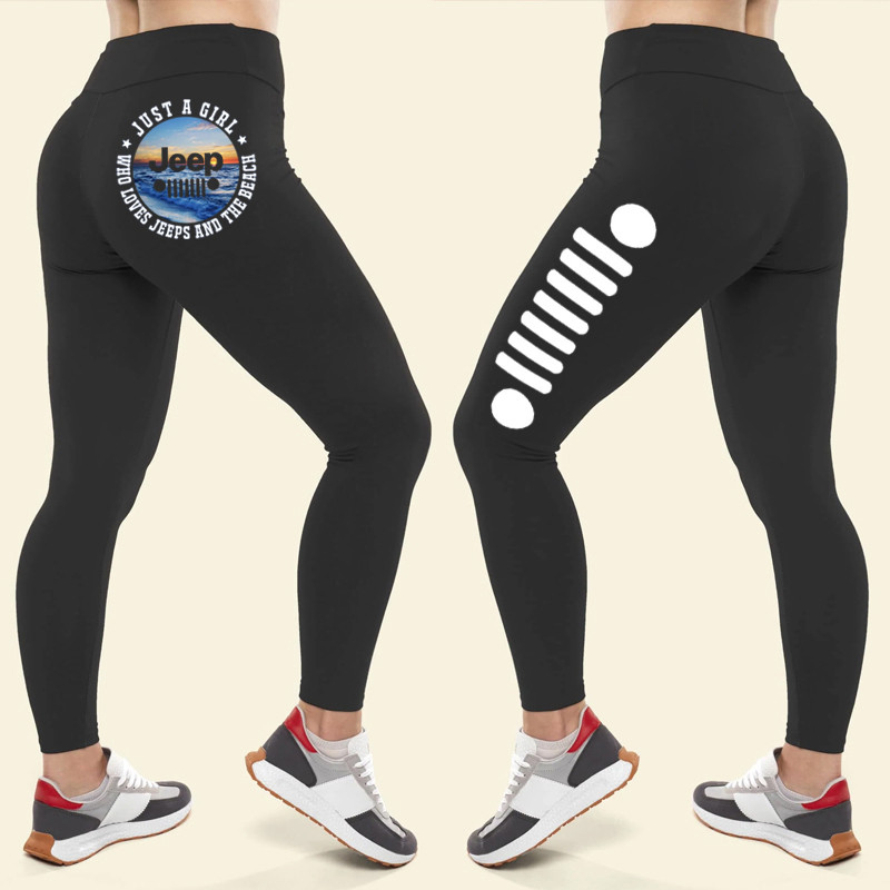 Just A Girl Who Love Jeeps and the Beach - Leggings