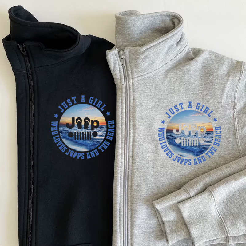 Just A Girl Who Loves Jps and the Beach Full-Zip Jacket