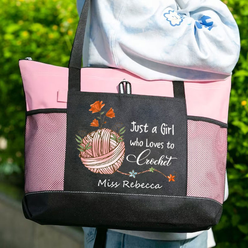 Just a Girl Who Loves Crochet Tote bag
