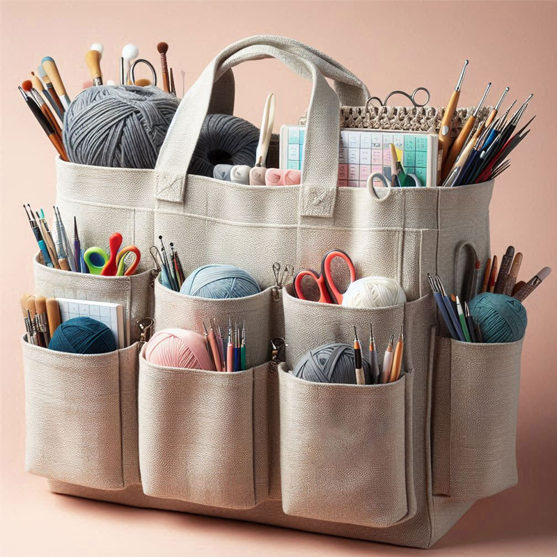 Knitting Crochet Lovers Tote Bag Handbag