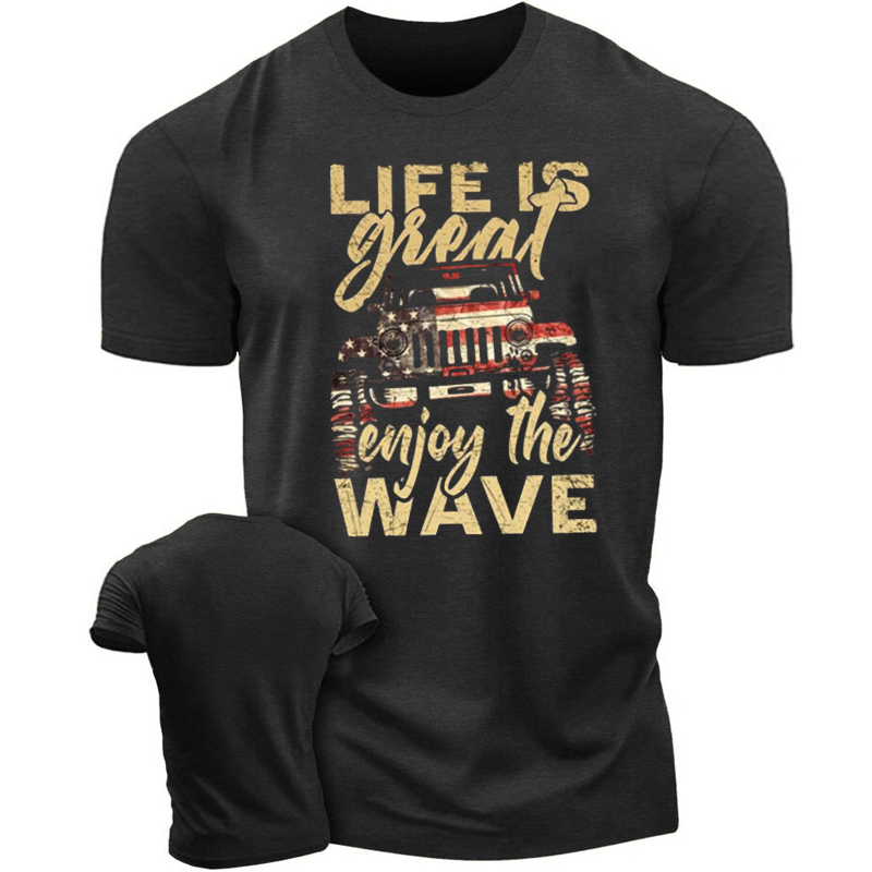 Life Is Great Enjoy The Wave Jp American Flag T-shirt