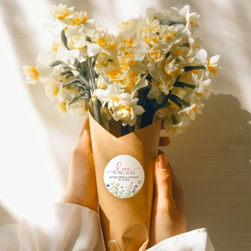 Love in Bloom Sticker Wildflower Floral Design Wedding Stickers