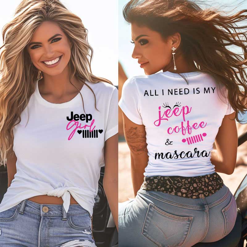 All I Need Is My Jeep Coffee And Mascara Personalized T-Shirt