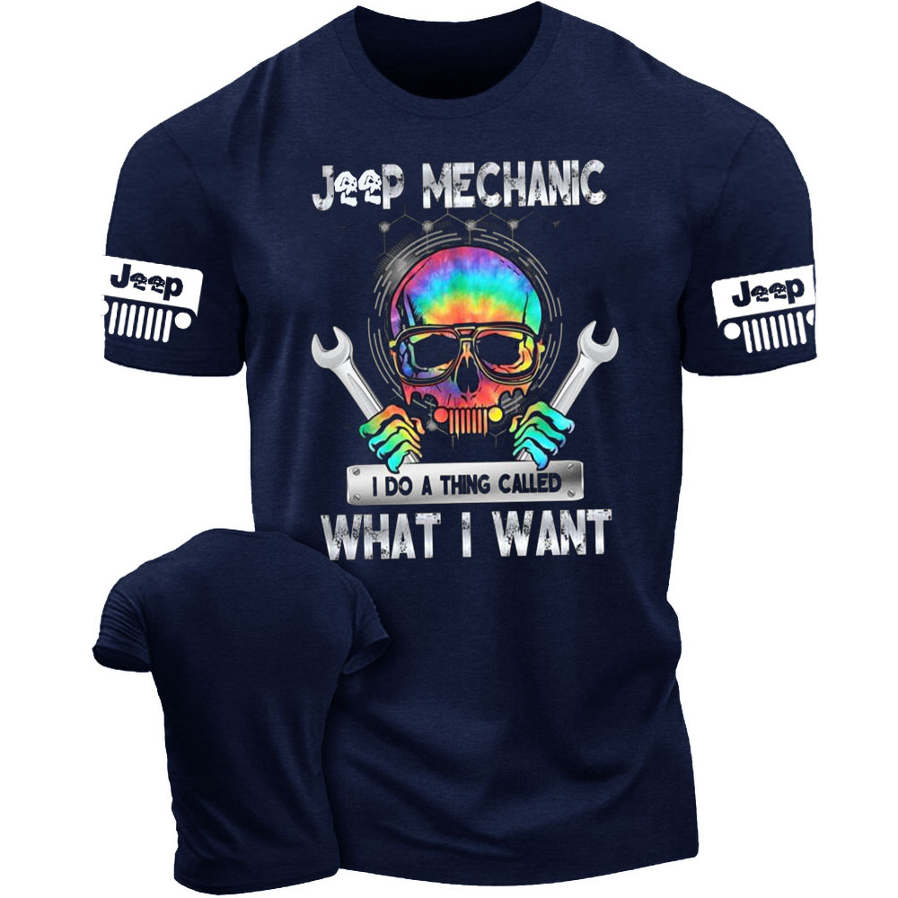 Jp Mechanic I Do A Thing Called What I Want Skull Men's Tshirt